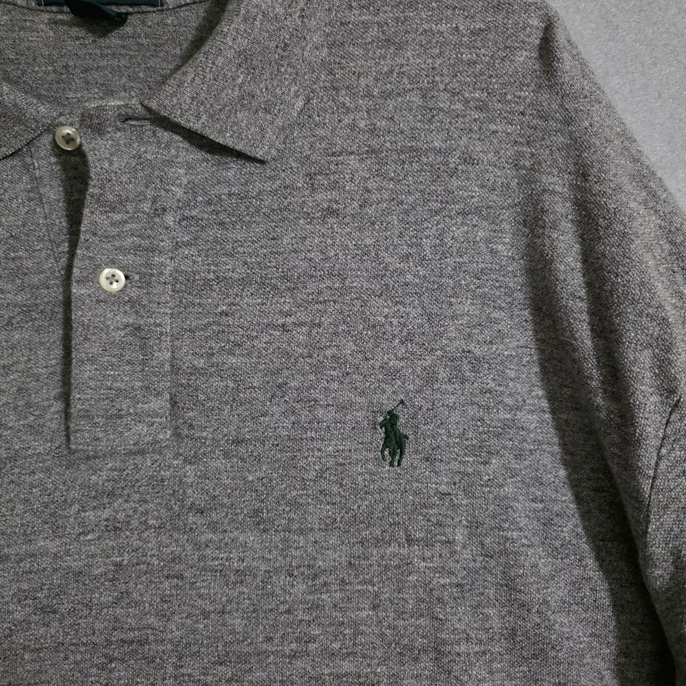 Polo Ralph Lauren Mens Gray Heathered Long Sleeve Polo 368044 Size XXL